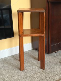 Vintage Wood Ashtray Stand Two-Tier