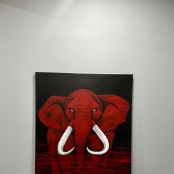 Original Canvas Elephant Painting