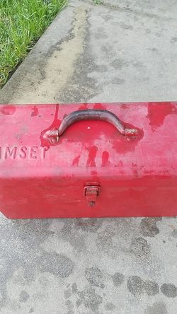 Vintage steel Ramset tool box with tray
