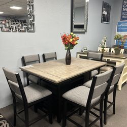 7PC Gray Dining Table Set