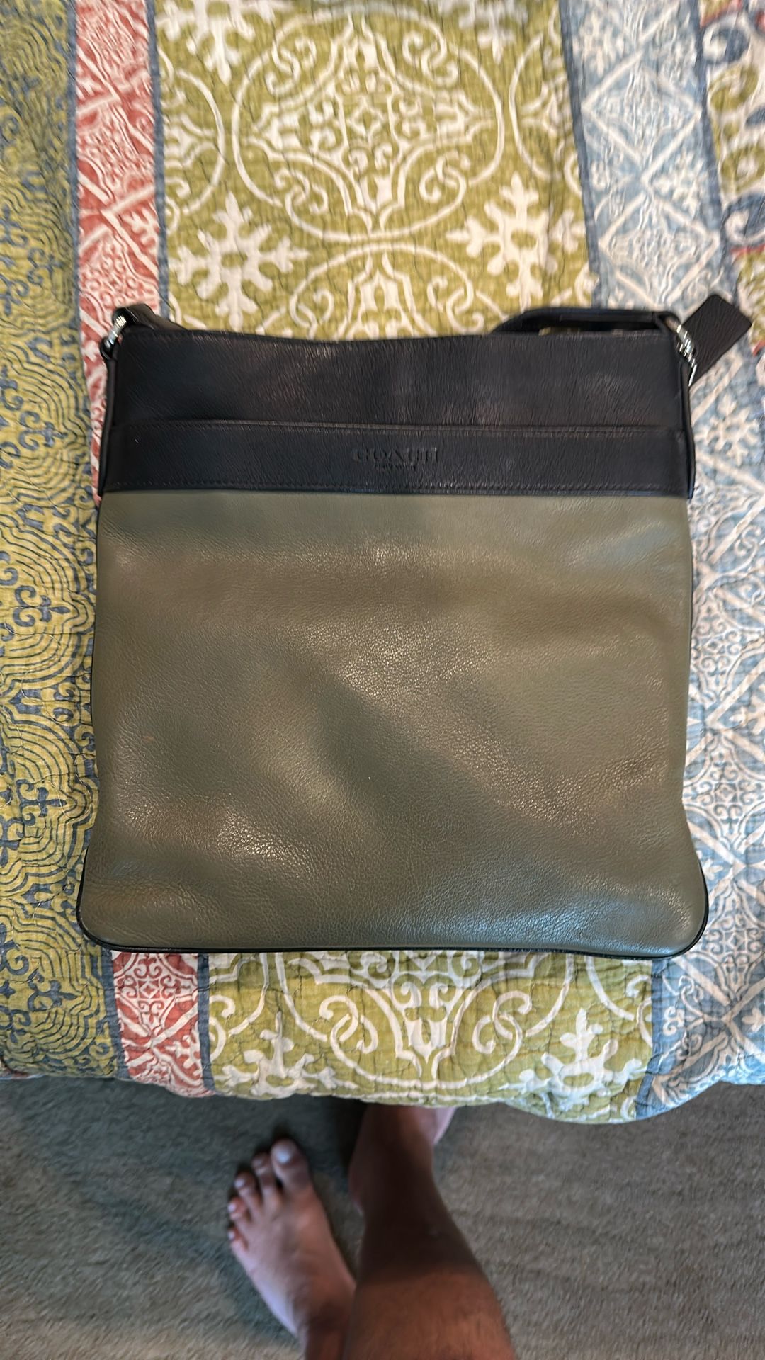 Coach Crossbody Bag In Green And Black