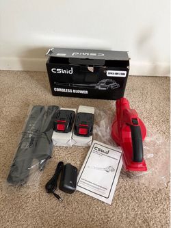 Cordless Leaf Blower, 20V Handheld Electric Leaf Blowers with 2 x Battery & Charger, 2 Speed Mode, 320CFM 165MPH, Lightweight Battery Powered Leaf Blo