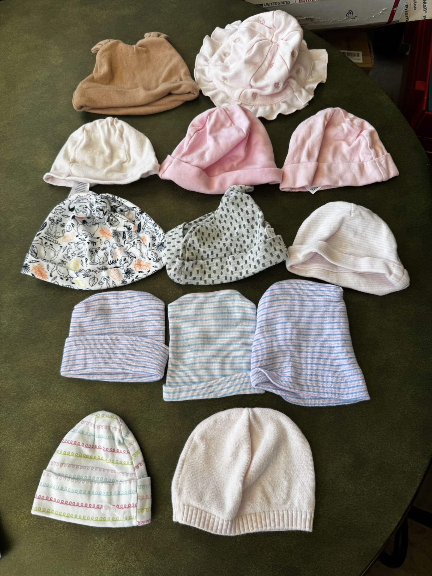 13-Baby/Toddler different sizes and colors Hats-$1 each or all 13 Hats for $10