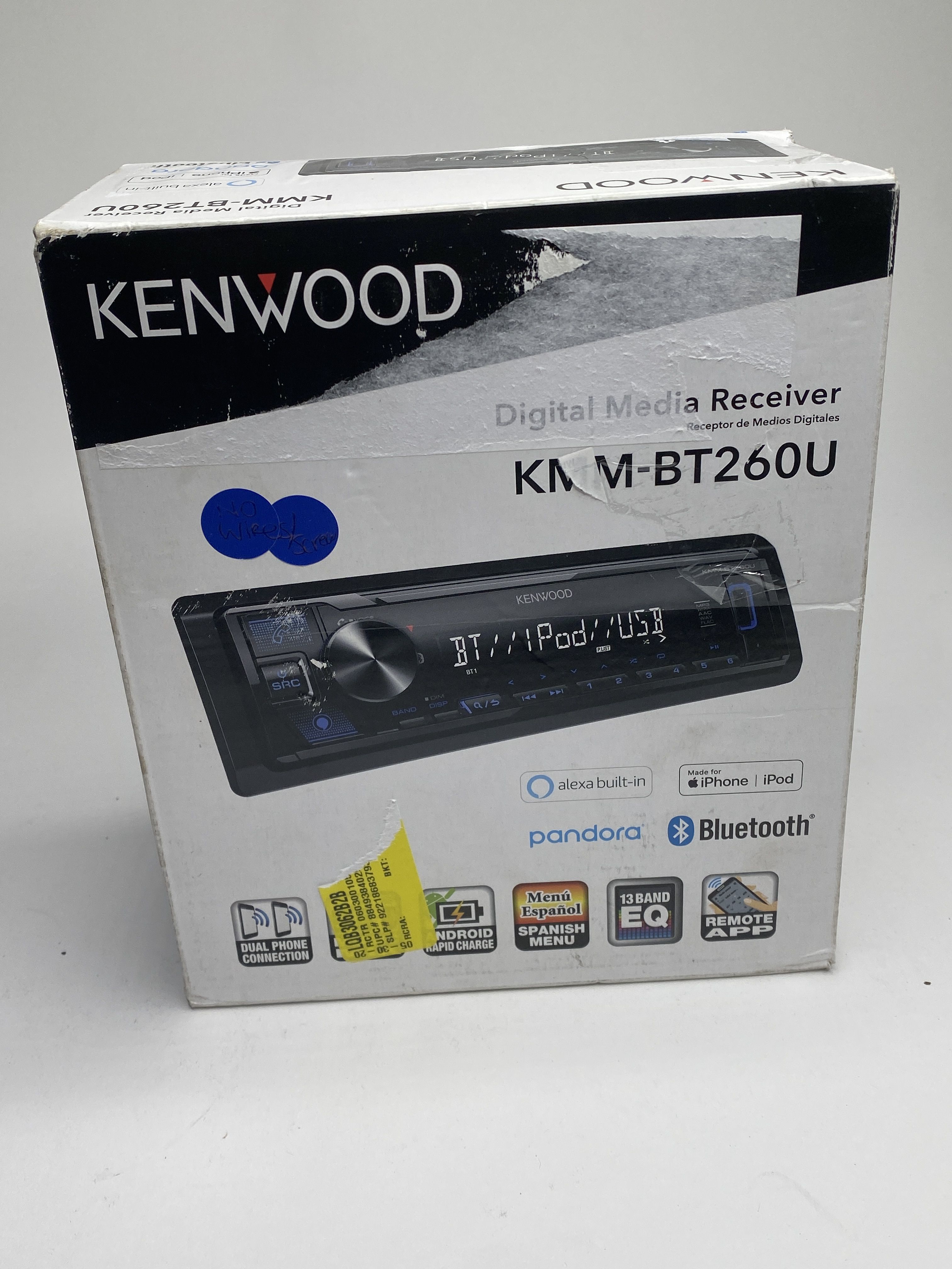 Kenwood Kwd Kmm-bt260u Media Receiver Car Stereo Unit