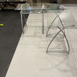 Glass Corner Computer Table