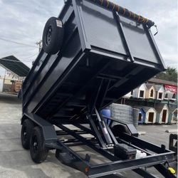 Scissor Lift Dump Trailer W/ TARP AND SPARE