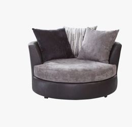 Round Swivel Accent Chair with Cushions