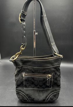 Black canvas and leather vintage Coach bag