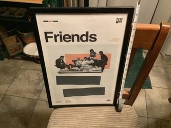 Friends Poster Print, Friends Series Poster, 94, framed approximately 1” by 18” great tv series poster. Smoke free, great bold colors and ready to han