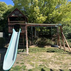 Swing Set With Playhouse Free