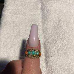 Vintage 5 Stone Adjustable Silver Ring