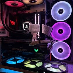 Custom Build PC High-Performance White/Black-Themed Gaming / Streaming PC