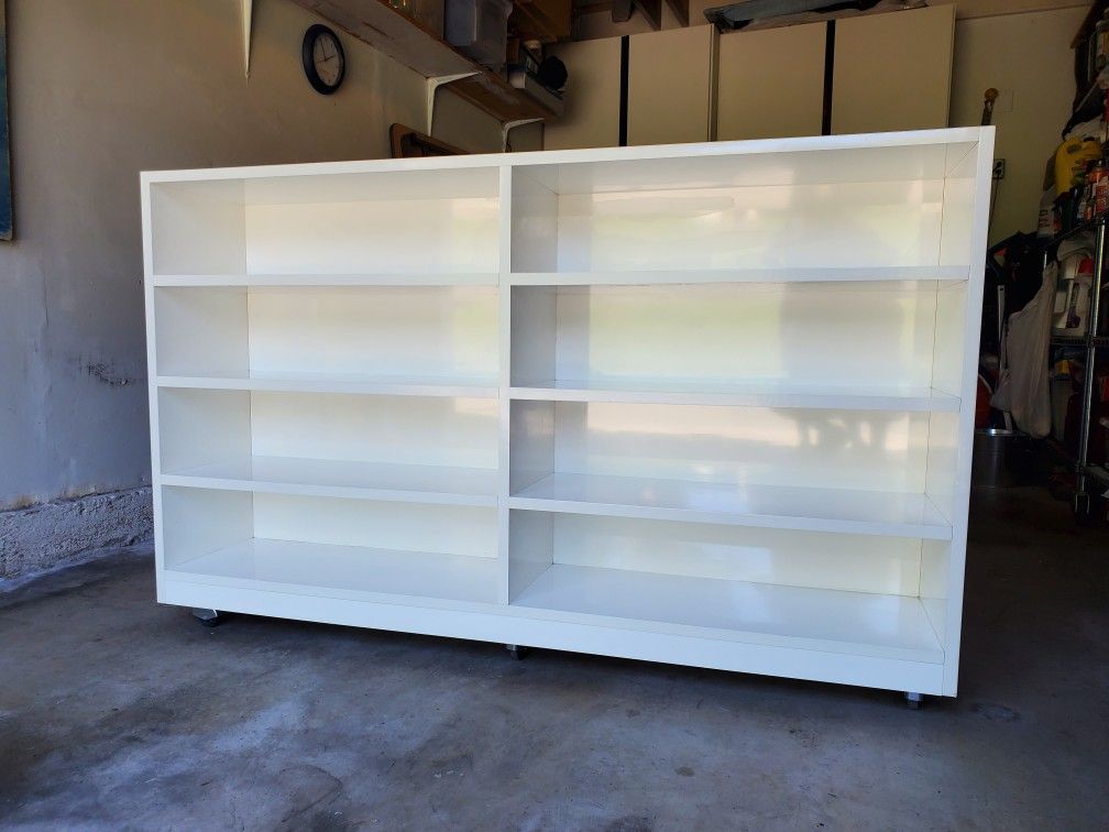 Custom Made Solid Wood Shelves With Lockable Casters