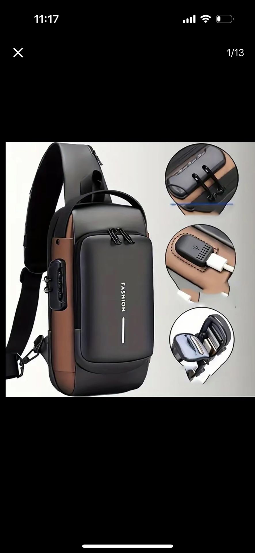 Men's Anti-Theft Chest Bag with USB Charging Port - Stylish Motorcycle & Leisure Sports Crossbody, Durable Oxford Fabric, Adjustable Shoulder Strap, D