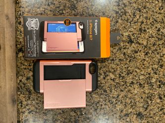 IPhone 7 case cardholder pink rose gold