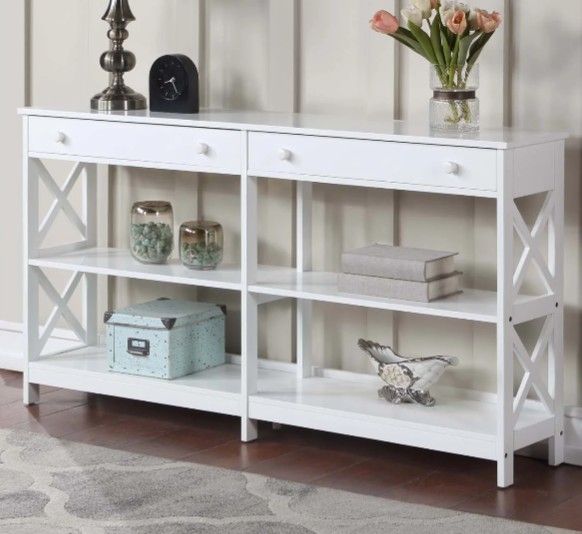 Console Table with Shelves