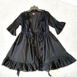 Free People Black Boho Mini Dress – Lace & Ruffle Detail | Flowy Fit (Size 2)