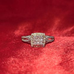 10k Yellow Gold Diamond Square Ring 0.45 ctw