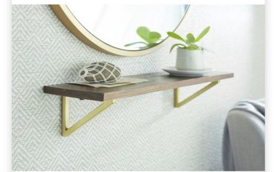 Target shelves with gold brackets (x2)