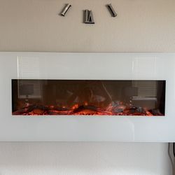 Modern Heated Fireplace , Heated Electric Wall Mount 