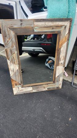Rustic Reclaimed Wood Framed Wall Mirror