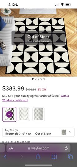 Modern Geometric Pattern Rug 7’10” x 10’