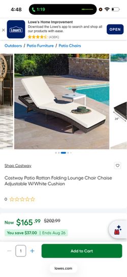 Patio Rattan Folding Lounge Chair