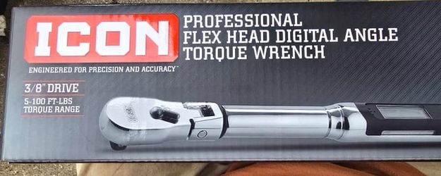 ICON 3/8 in. Drive, 5 to 100 ft-lb Professional Flex-Head Digital Angle Torque Wrench