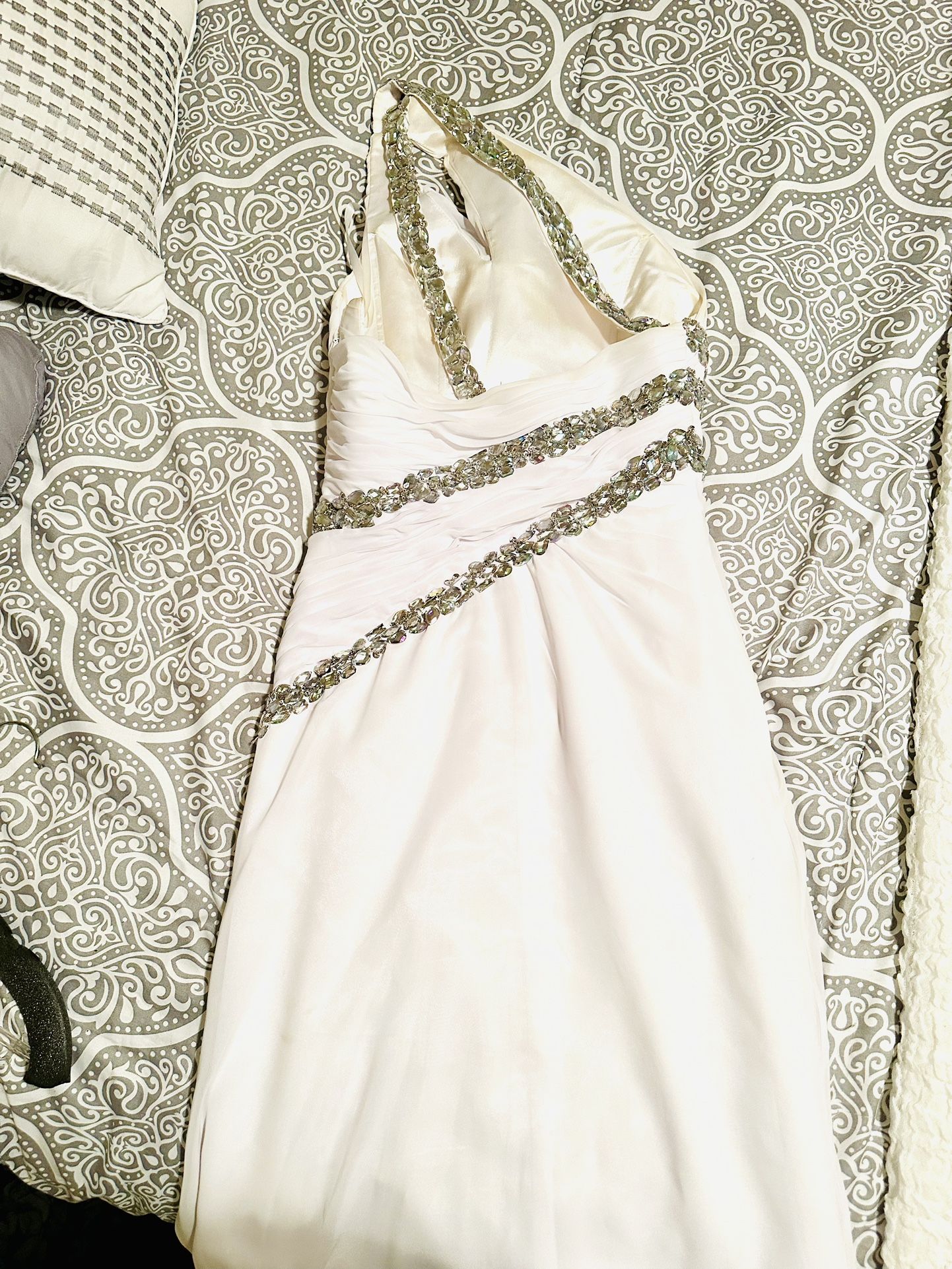 Prom dress, White With Silver