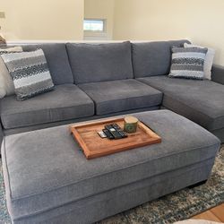 Living spaces custom made couch, chaise and ottoman for sale in perfect condition!