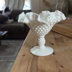 Milk Glass Hobnail Small Compote 