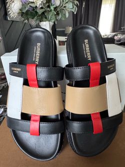 Burberry  Leather Slide Sandals