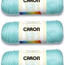 3-Pack Caron Simply Soft Yarn - Robin's Egg - 6oz (315 yds) **READ DESCRIPTION**