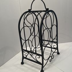 Wine Rack 5 Bottle Holder With Handle