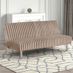 Brown Corduroy Futón Sofa Bed With Chrome Legs Brand New In Box  Firm Price $240 Futon Sofa Bed 66"W X 29"D X 31"H