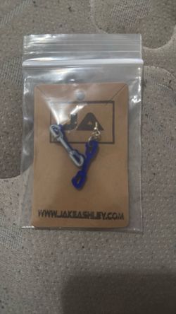 Jake Ashley Blue Carabiner Charm Earrings