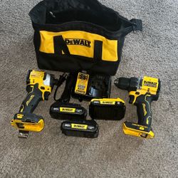 Dewalt 20v Brushless Combo Drills 3 Batteris and Charger Like New