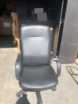 Black leather conference chair