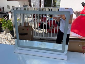 White Desk or Vanity with Mirror-Yard Sale