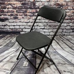 Black New Plastic Folding Chair, Indoor Outdoor Portable Stackable Commercial Seat Event Chair Partyy