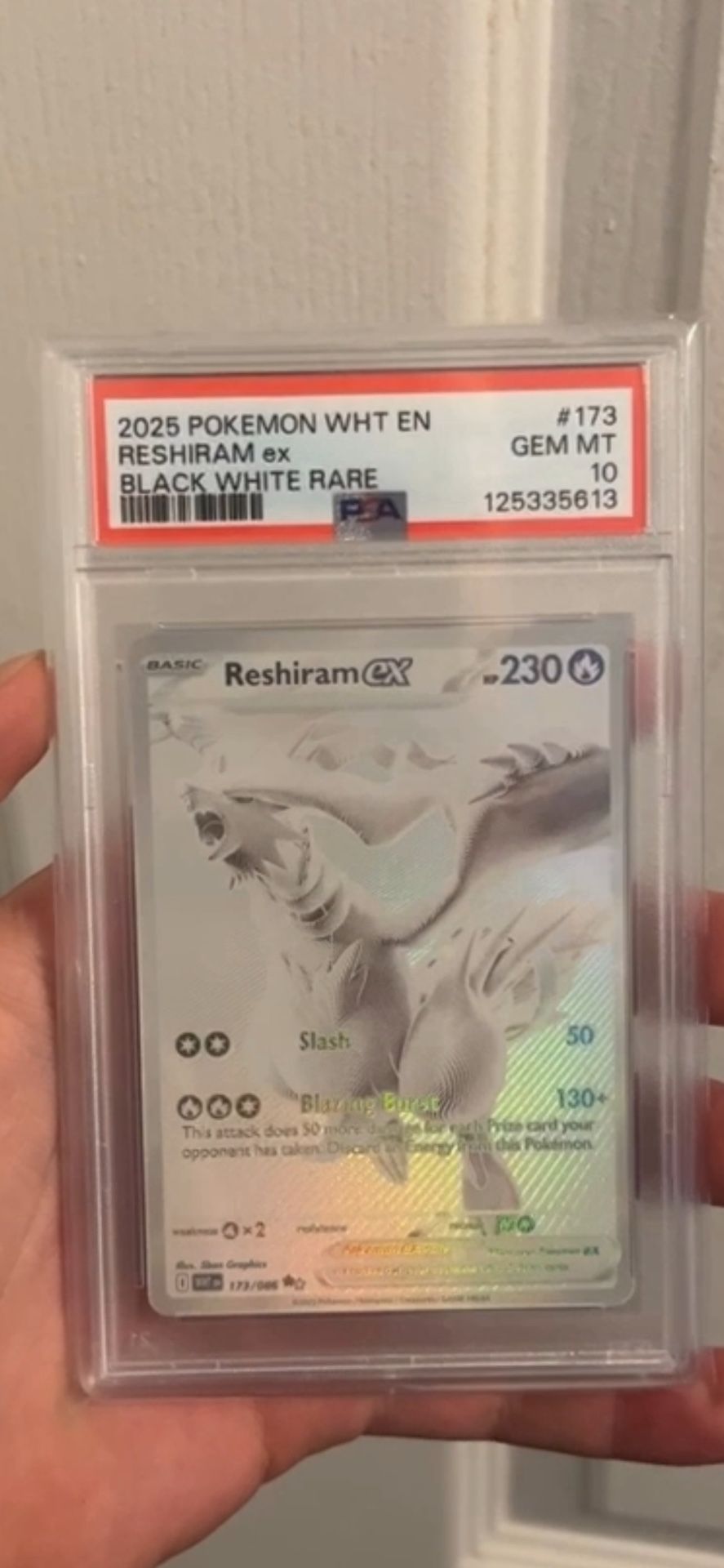 Reshiram Ex BWR PSA 10 Pop 500