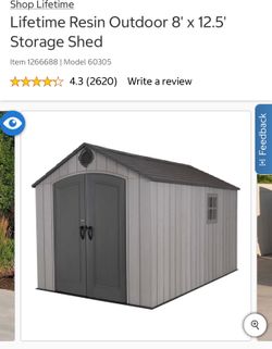 Lifetime Resin Outdoor 8' x 12.5' Storage Shed