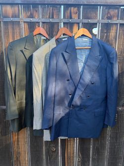 LOT OF 3 Vintage Brioni Double Breasted Jackets 42 44
