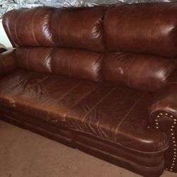 Leather Sofa & 2 Loveseat 
