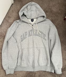 GAP Zip Up Hoodie Gray Large Athletics