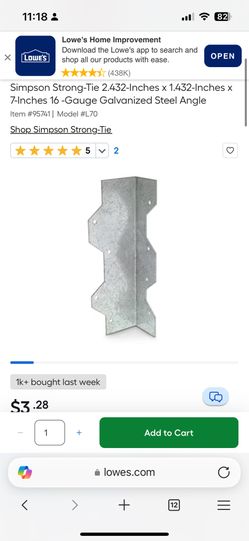 L Mount ( 4 Pieces) For Decking $2 Each 