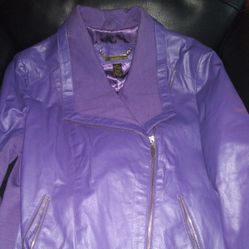 Iman Leather Jacket Size Large