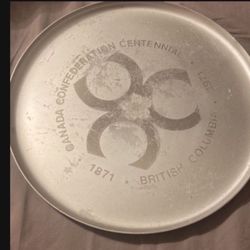 Vintage British Columbia Canada Confederation Centennial 13" Platter 100 Years