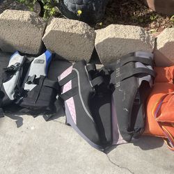 Boating equipment, control boxes, and harnesses