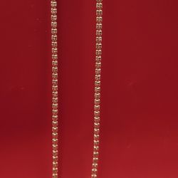 Italian 925 Sterling Silver Gold Over Chain – 4mm – 20” – High Shine – New